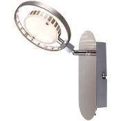 Applique design LED anneau de verre spot spot orientable satiné lampe argent Globo 56108-1
