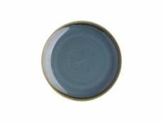 Assiette plate ronde couleur océan 230 mm - lot de 6 - - porcelaine