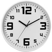 Atmosphera - Horloge Elian en plastique blanc D30cm créateur d'intérieur - Blanc