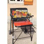 Barbecue à charbon et à cuisson verticale avec système breveté - NOIR/ROUGE - 71 x 86 x 100.5 cm