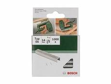 Bosch 2609255826 set de 1000 agrafes à dos étroit type 55 largeur 6 mm epaisseur 1 mm longueur 14 mm 2609255826