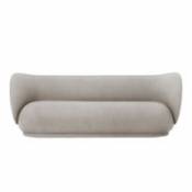 Canapé droit Rico / 3 places - L 210 cm - Tissu polyester - Ferm Living beige en tissu
