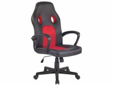 Chaise de bureau elbing en similicuir , noir / rouge
