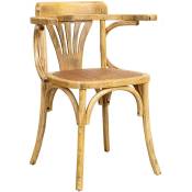 Chaise vintage Thonet en bois et rotin 45x77x42 cm