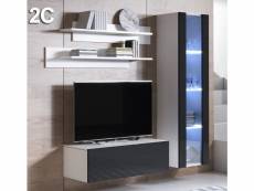 Combinaison de meubles luke 2c blanc et noir (1,6m) MSSD0132-C