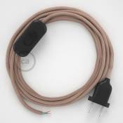 Creative Cables - Cordon pour lampe, câble RD71 ZigZag Vieux Rose 1,80 m. Choisissez la couleur de la fiche et de l'interrupteur Noir