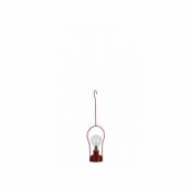 Dansmamaison - Lampe Led Suspendue Piles Non Incluses Metal/Verre Rouge - l 7 x l 7 x h 39 cm - Rouge