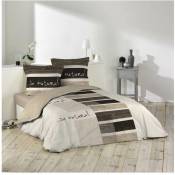 Doulito - Housse de couette - 220 x 240 cm + taies - Bambou - Choco Taupe - Taupe