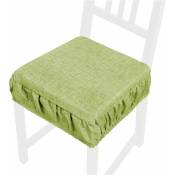 Emmevi Mv S.p.a. - Coussin pour Chaise En Coton Amovible Lavable Bande Élastique Couleur Pastel Unie - Vert