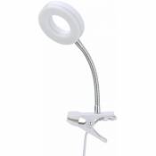 Etc-shop - Lampe à pince blanche lampe à pince lampe à pince led avec prise, lampe de table liseuse, spot mobile, métal, 1x led 4W 330Lm 3000K, DxH