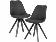 Finebuy chaise de salle à manger lot de 2 tissu / bois design scandinave | chaise de cuisine design avec dossier | chaise rembourrée confortable 110 k