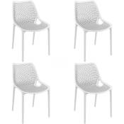Grid Chaise Intérieur, Extérieur Set 4 Blanc - Blanc
