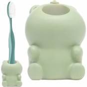 Heytea - Porte-brosse à dents en forme d'animal, porte-brosse à dents en résine amusant pour enfants, vert
