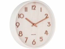 Horloge en bois pure 22 cm blanc