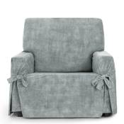 Housse de fauteuil antitache avec des rubans gris perle 80 -120 cm
