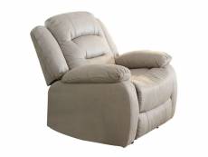Jans - fauteuil relax manuel tissu beige
