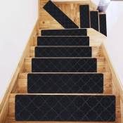 Jeu de 5 marches d'escalier antidérapantes - noir classique, pour les enfants, les personnes âgées, les animaux domestiques, pour monter les