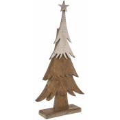 JJA - Décoration de Noël à poser en bois sapin Terre