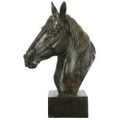 La Grande Prairie - Tête de cheval noire polyrésine