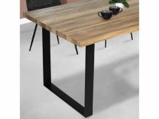 Lot de 2 pieds de table carrés 78x71 cm design industriel