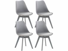 Lot de 4 chaises de cuisine linares , gris / gris/plastique