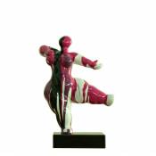 Meubletmoi - Statue femme dansant avec coulures violet