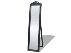 Miroir sur pied style baroque 160 x 40 cm noir