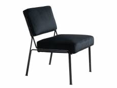 Nordlys - fauteuil de salon scandinave design pieds metal velours noir