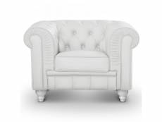 Paris prix - fauteuil design "chesterfield" 110cm blanc