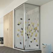 Parois cabine de douche battente verre transparent h 198 mod. Cristal duo 1 porte 90x90 ouv. 90 cm cuadrado