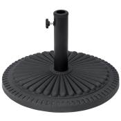 Pied de parasol rond motif rosace Ø 49 cm 15 Kg ciment HDPE noir
