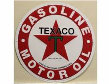 "plaque texaco motor oil 60cm gasoline tole blanche garage"