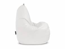 Pouf poire relax similicuir indoor blanc happers xl