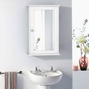 Relax4life - Armoire de Salle de Bain Mural avec Miroir et Étagères, Placard de Rangement Toilette Gain de Place, 34x15x51 cm