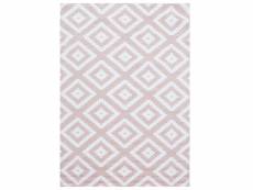 Scandinave tapis nordic à losanges - rose et blanc 080 x 300 cm PLUS803008005PINK
