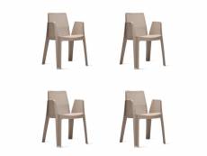 Set 4 fauteuil play - resol - marron - polypropylène 570x540x782mm