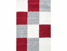 Shaggy - tapis à carreaux - rouge 120 x 170 cm LIFE1201701501RED