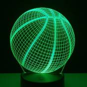 Shining House - Veilleuse Basketball 3D Lampe Optique Illusion pour Enfant, Lampe de Nuit pour Chevet Table avec Télécommande 16 Couleurs