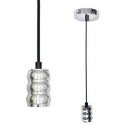 Silamp - Suspension luminaire Ampoule E27 Argent Chromé