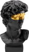 Statuette homme antique masqué en polyrésine noire et dorée