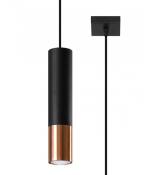 Suspension design Loopez Acier Cuivre,noir 1 ampoule 100cm