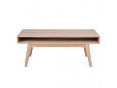 Table basse rectangulaire en bois 130x70cm avec niche marti
