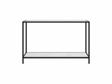 Table console blanc 120x35x75cm verre trempé