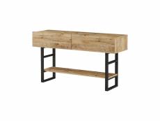 Table console lappeenranta 76 x 139 x 43 cm effet bois de pin / noir [en.casa]