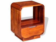 Table de nuit chevet commode armoire meuble chambre avec tiroir bois de sesham 40 x 30 x 50 cm helloshop26 1402014