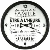 The Home Deco Factory - Horloge en plastique La vie en famille - Noir