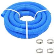 Tuyau de piscine avec colliers de serrage Bleu 38 mm