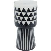 Vase en verre noir et blanc H31