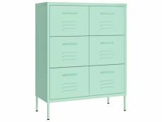 Vidaxl armoire à tiroirs vert menthe 80x35x101,5 cm