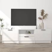 Vidaxl - Meuble tv Blanc brillant 140x35x40 cm Bois d'ingénierie